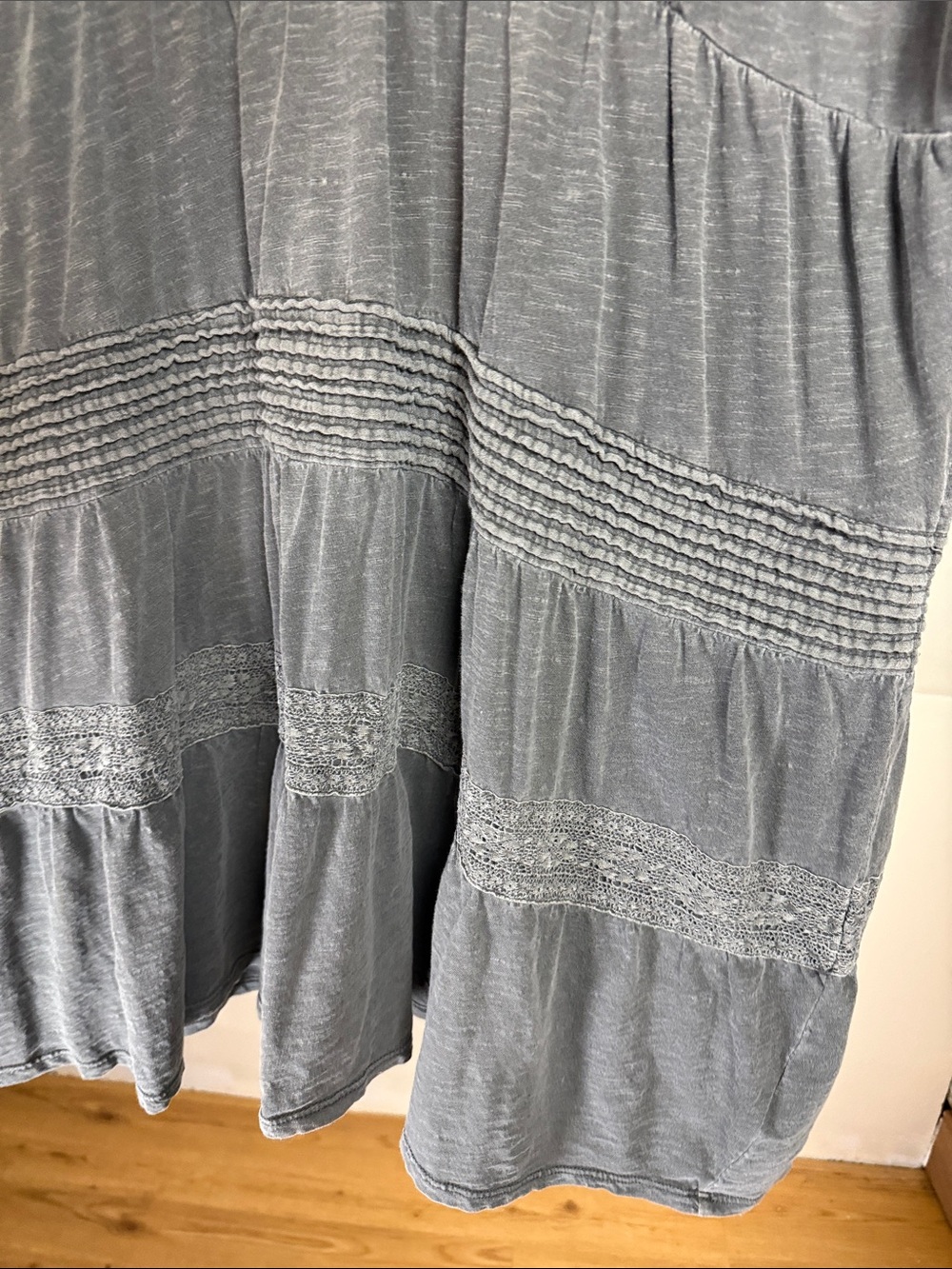 LUCKY BRAND Tiered Dress with Lace & Tucks XL - Picture 4 of 8
